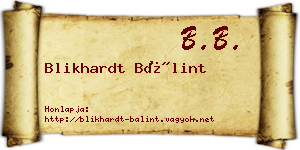 Blikhardt Bálint névjegykártya