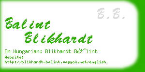 balint blikhardt business card